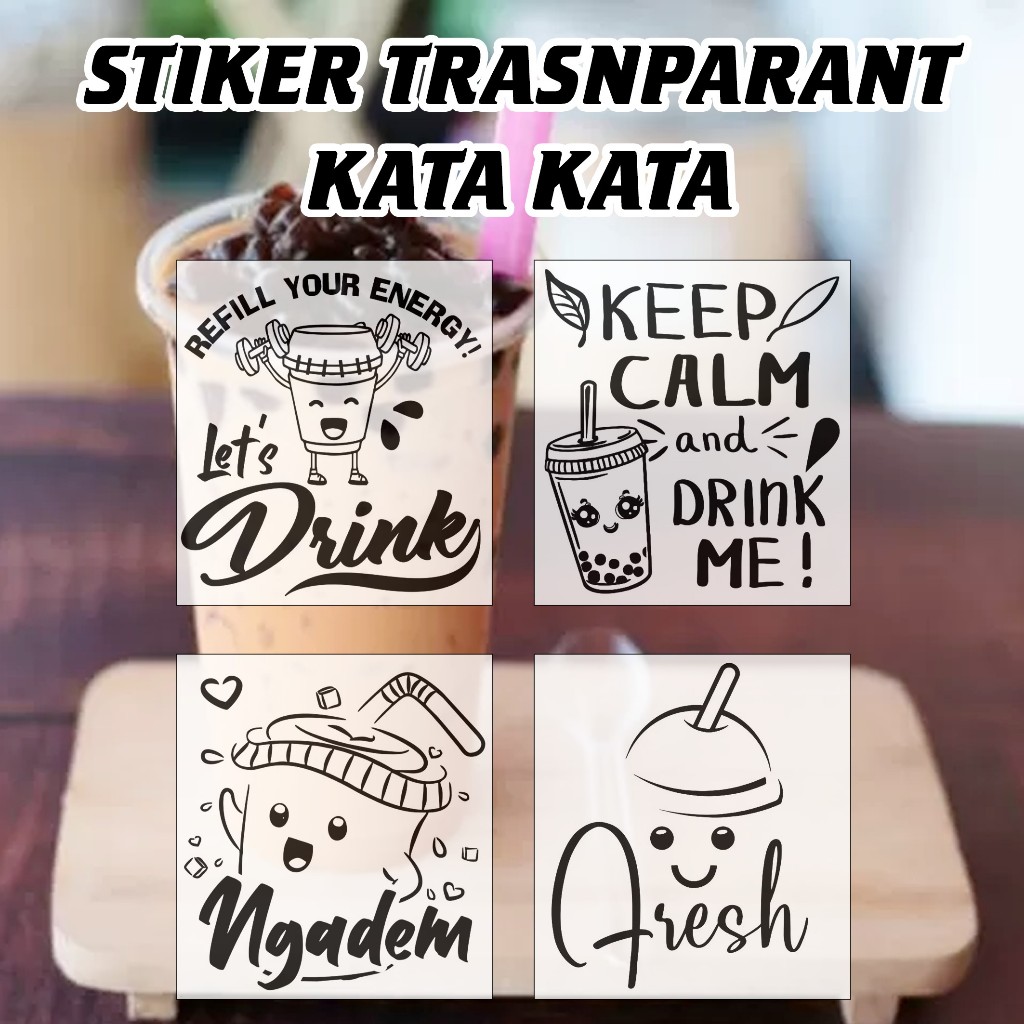 

40 Pcs Stiker Kata Kata Lucu Kemasan Minuman Kekinian banget