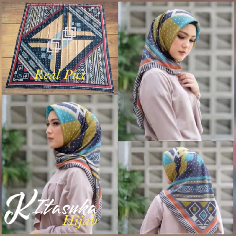 HIJAB SEGI EMPAT DENAY KW BUENO HIJAU LEMON KERUDUNG JILBAB VOAL PREMIUM