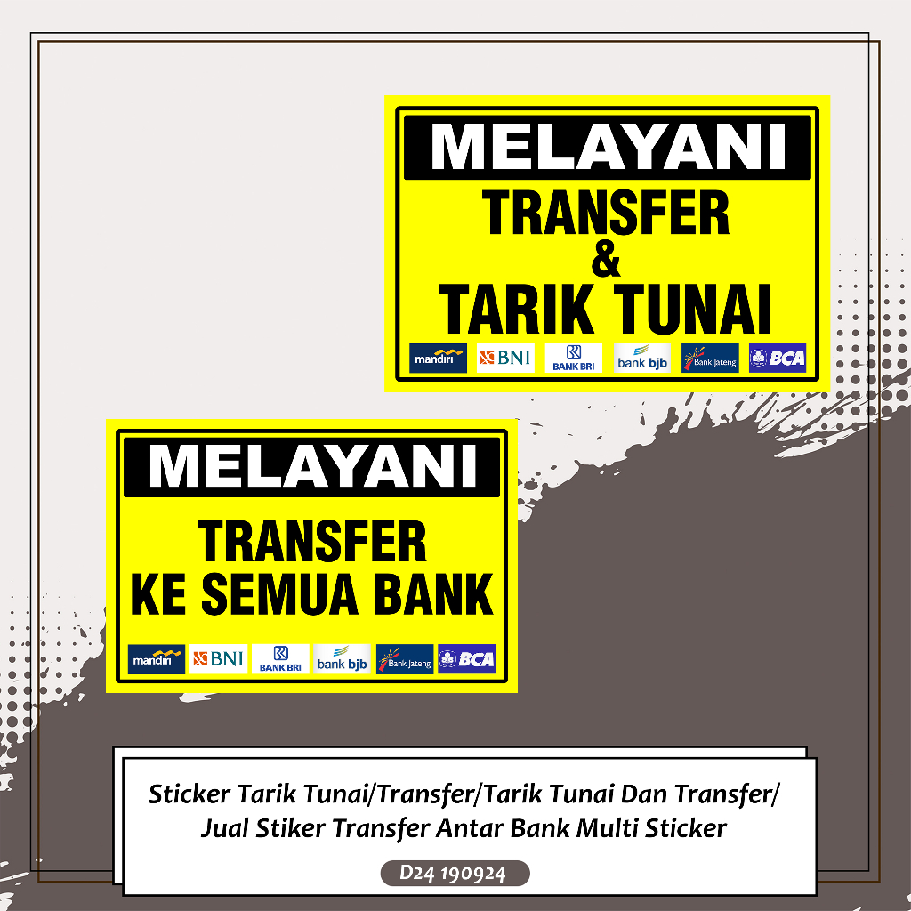 

Sticker Tarik Tunai/Transfer/Tarik Tunai Dan Transfer/Jual Stiker Transfer Antar Bank Multi Sticker
