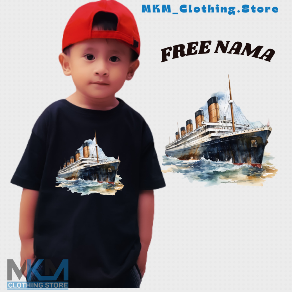 Kaos Anak Kapal Titanic | Kaos Anak Kapal Titanic  Custom Unisex | Kaos Anak Sablon DTF Laki laki da