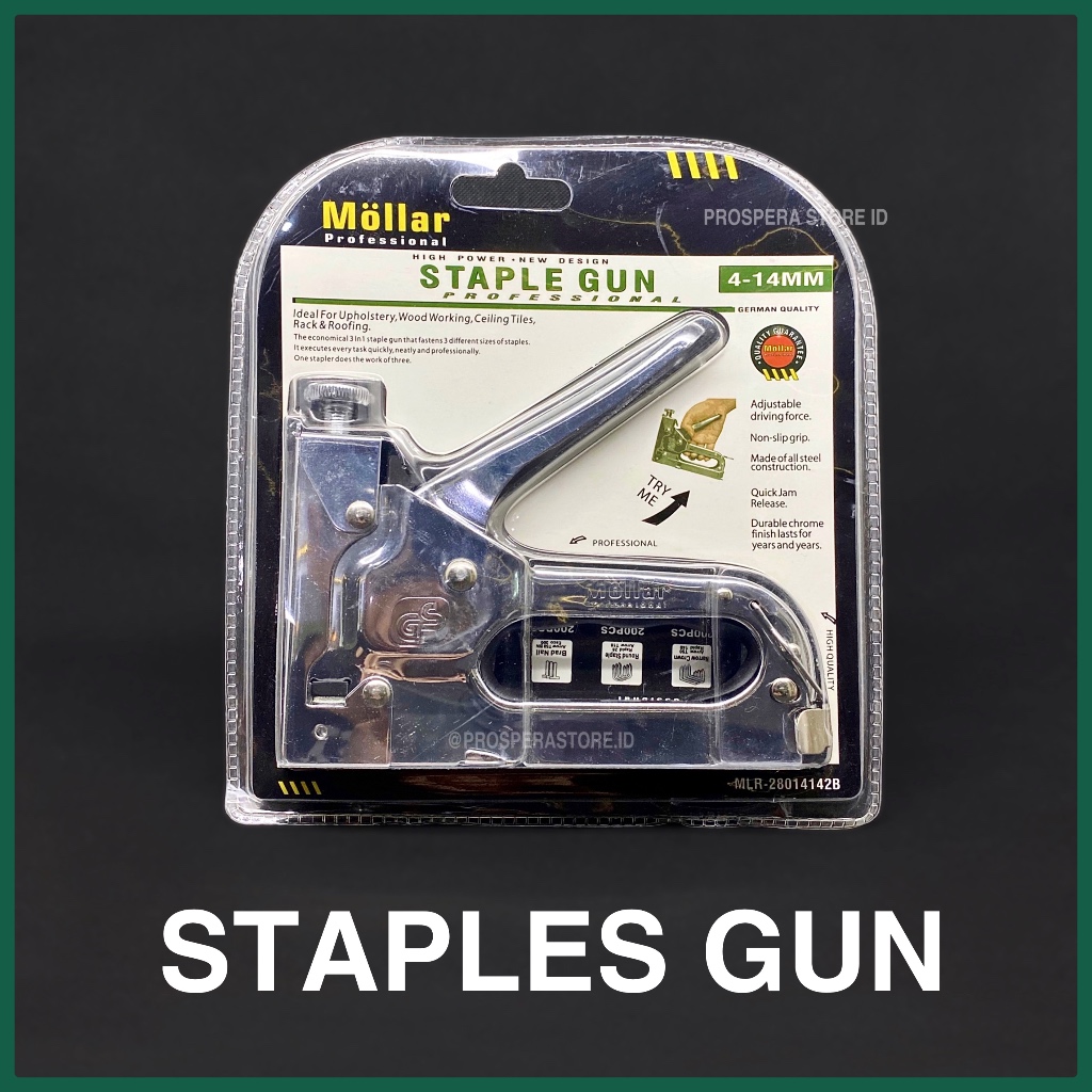 

Staples Gun Mollar 4 - 14mm - alat stapler tembak / steples / jepretan