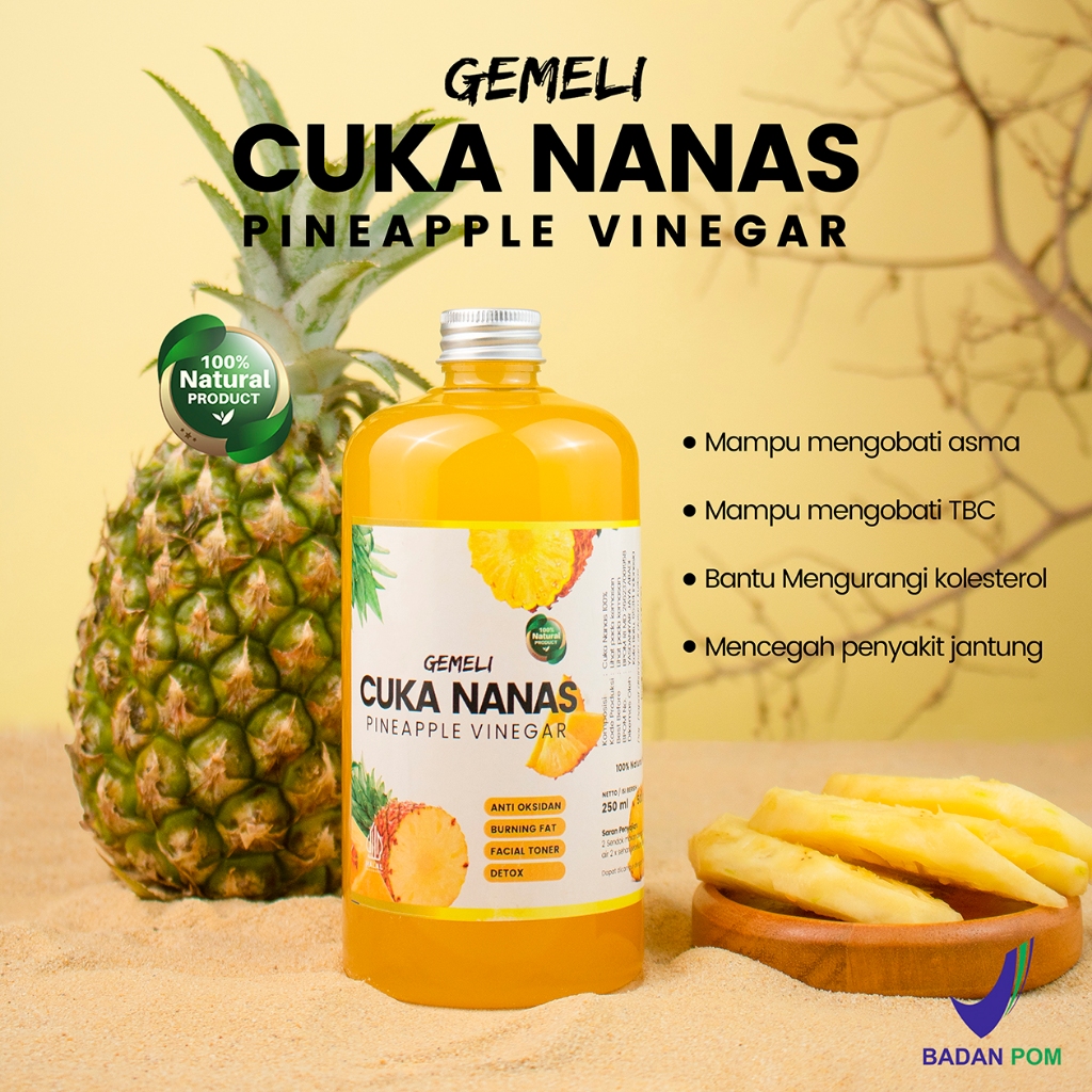 

Cuka Nanas Gemeli Asli Organik With Mother 500ml - Diet Detoks