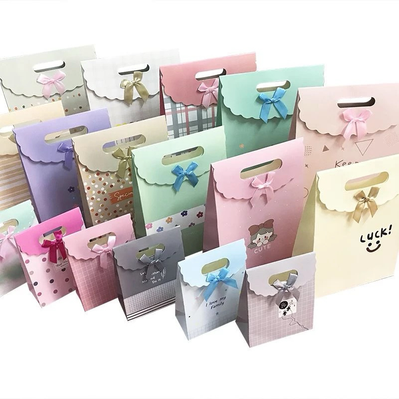 

KHUSUS INSTANT 1 buah Paper Bag Pita Motif Acak Packing Goodie Bag Tas Kado Ide Hadiah Unik