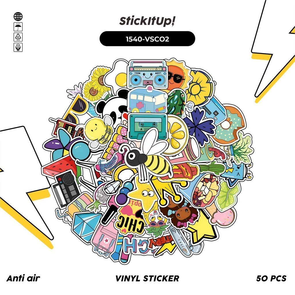 

COD✨ 100 Pcs Stiker V$CO Lucu Anti Air Untuk Dekorasi Notebook Sepeda Skateboard Handphone DIY