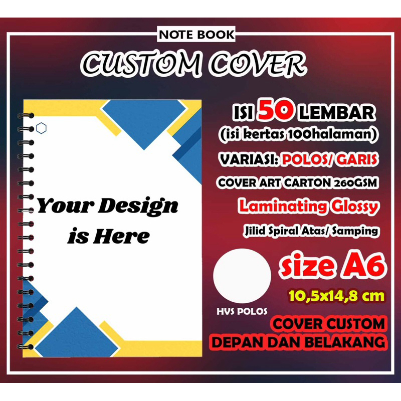 

Notes Custom A6 POLOS / GARIS Isi 50 Lembar - Min. Pemesanan 8 pcs
