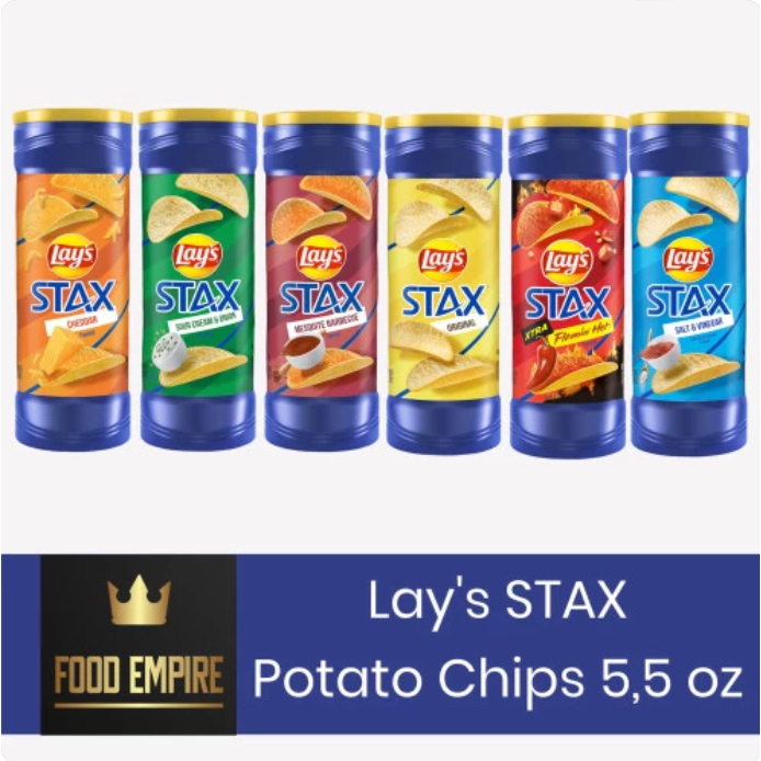 

LAY'S STAX Potato Chips 5,5 oz | LAYS Keripik Kentang 155,9 gram | USA