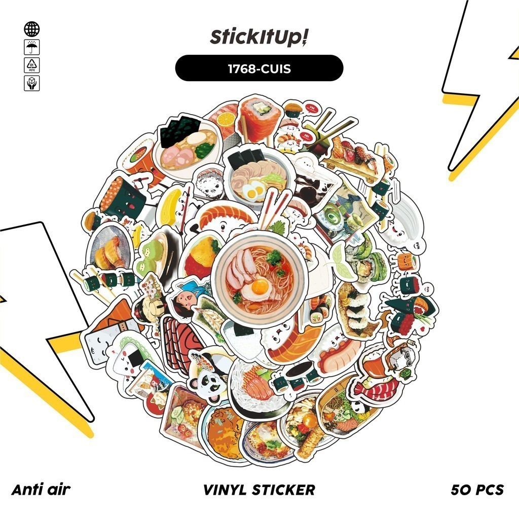 

COD✨ 50 Pcs Stiker JAPAN CUISINE ILLUSTRATION Lucu Anti Air Untuk Dekorasi Notebook Sepeda Skateboard Handphone DIY