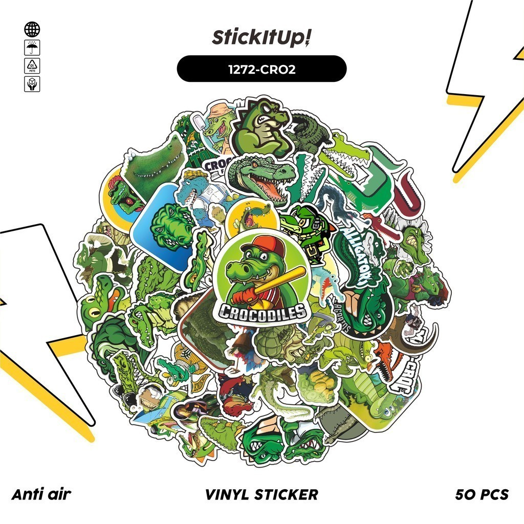

COD✨ 100 Pcs Stiker Crocodile / Buaya V4 Lucu Anti Air Untuk Dekorasi Notebook Sepeda Skateboard Handphone DIY