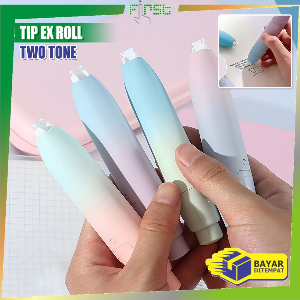 

FH-A97 Correction Tape Gradasi Warna Pastel Perlengkapan Sekolah Tip X Kertas Aesthetic / Tip Ex Roll Two Tone Model Cetek Pita Koreksi Multifungsi