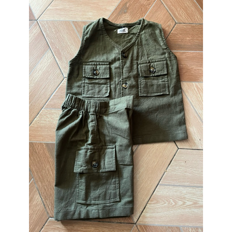 set baju safari anak