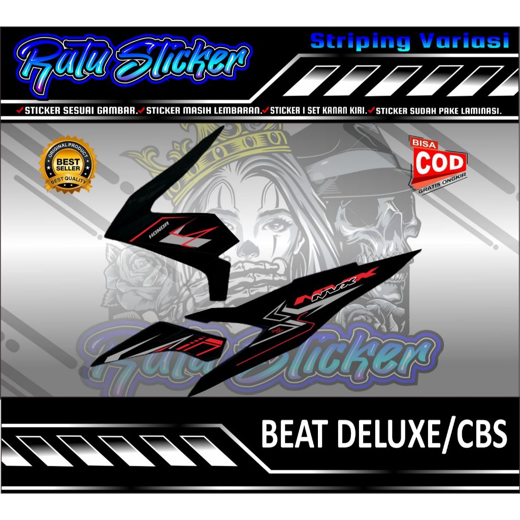STRIPING VARIASI NVX BEAT DELUXE , STICKER MOTOR BEAT