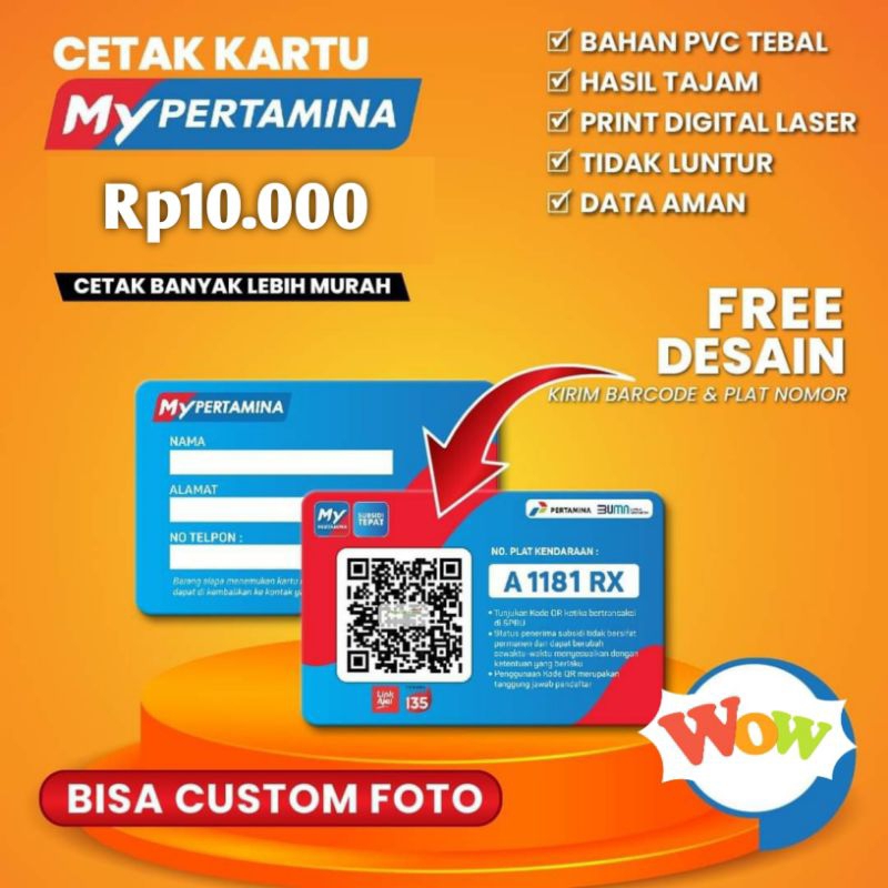 

SEHARI JADI / CETAK KARTU MY PERTAMINA BAHAN PVC - PRINT UV