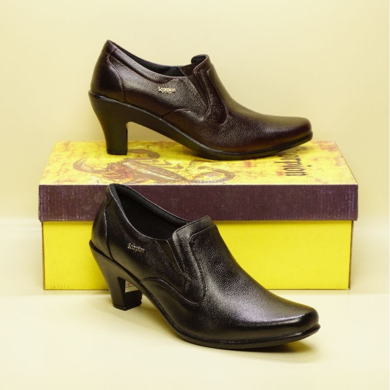 Sepatu Pantofel Wanita Semi Boot Asli Kulit 100%, SCORPION 2705