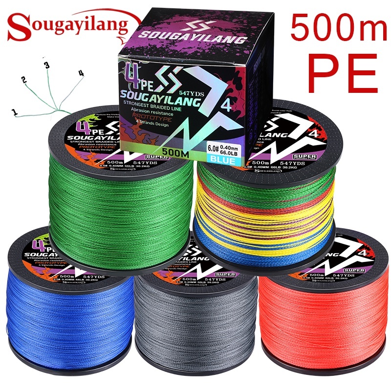 500M X+4 Braided Mini Fishing Line Senar pancing kuat dan anti keriting Durable And Strong Fishing L