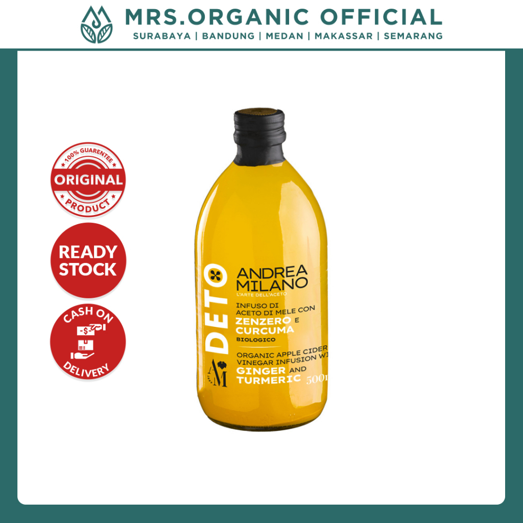 

Cuka Apel dengan Turmeric and Ginger Andrea Milano Organic Apple Cider Vinegar with Kunyit dan Jahe 500 ml