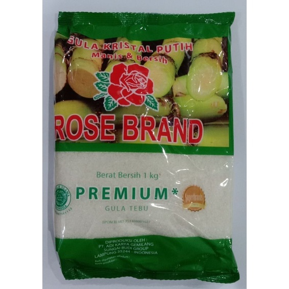 

Cod / Gula pasir rose brand 1 kg 5 pcs / Rose brand / Gula tebu rose brand 1kg / Gula kristal 1 kg rose brand premium / Tebu sugarcane
