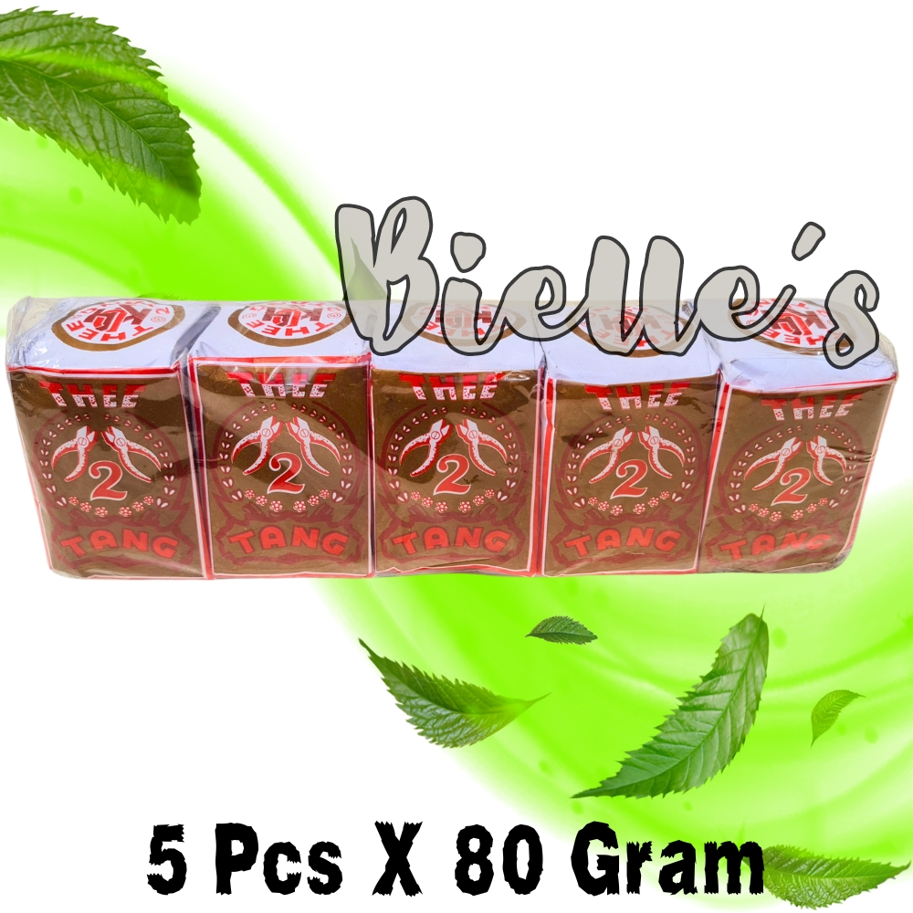 

80 Gram X 5 Pcs - Teh 2Tang THEE Hijau Classic 5Pcs x 80Gram - SLOP SLAWI TEGAL - TEH 2 Tang Teh Coklat Melati Klasik Tradisional Awur Tubruk 80 gr - Jasmine Tea Istimewa Bubuk 80gr