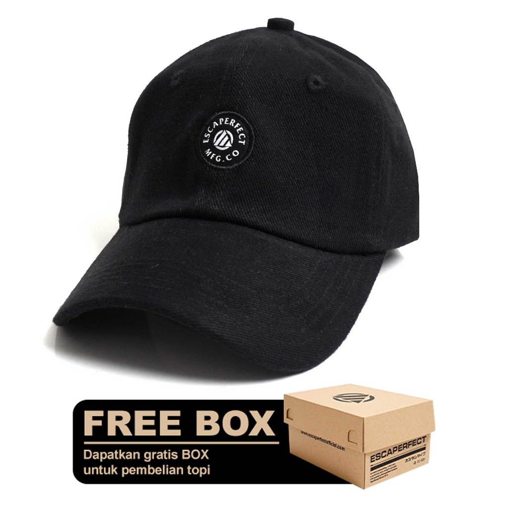 Escaperfect Polo Cap Topi Polo Cap Simple Sidewalk Hitam Pria