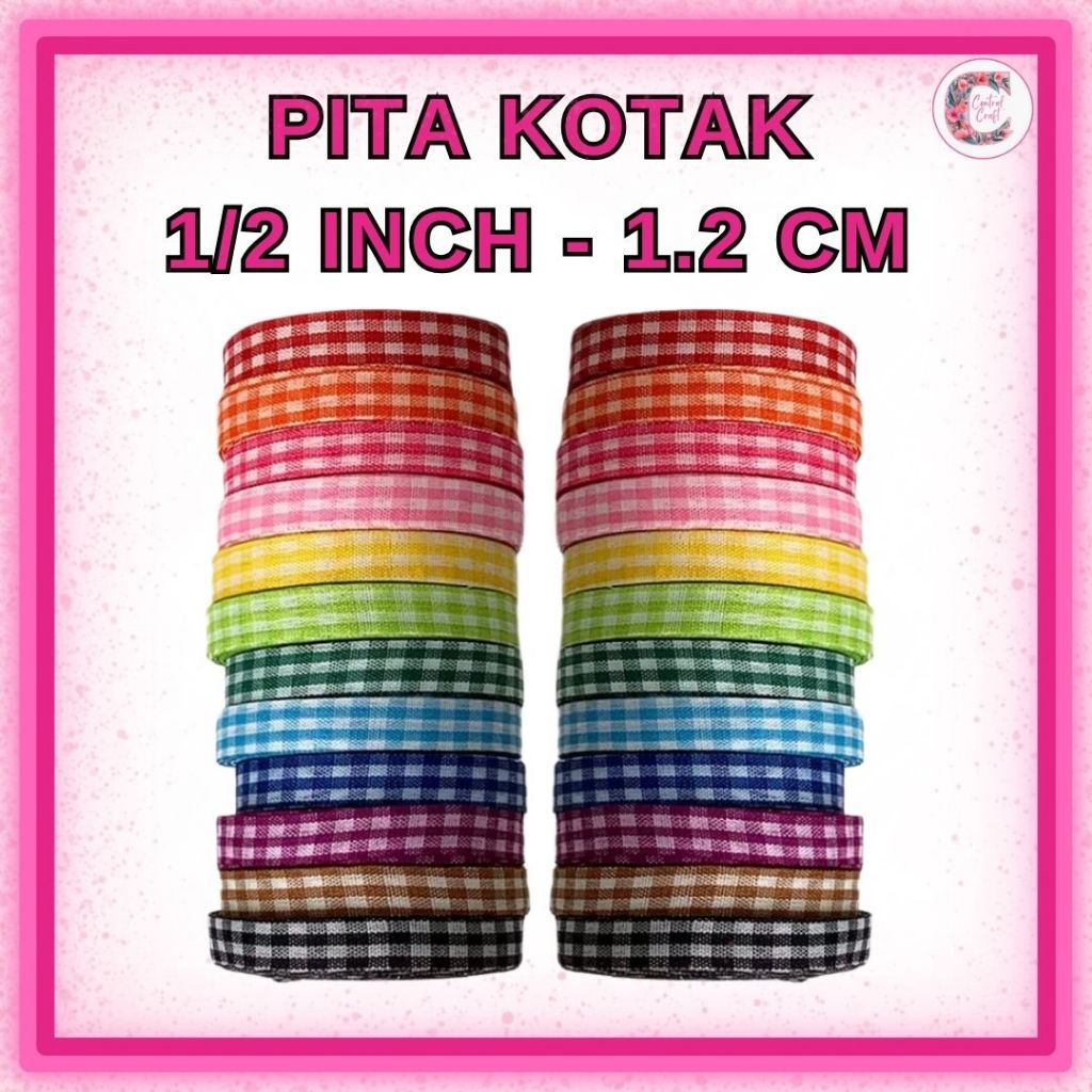 

Pita Kotak 1/2 inch (1.2 cm) Panjang 20 yard (18 mtr)