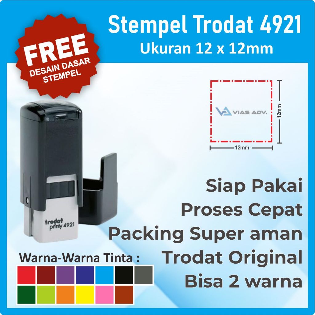 

Stempel Trodat Kotak 4921 (12x12mm) Stempel praktis Stempel Toko Stempel logo Stempel 2 warna