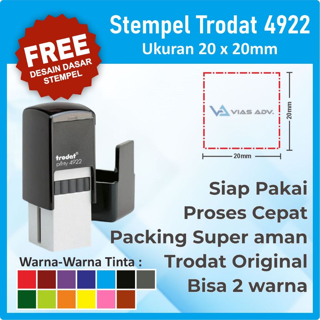 

Stempel Trodat Kotak 4922 (20x20mm) Stempel praktis Stempel Toko Stempel logo Stempel 2 warna