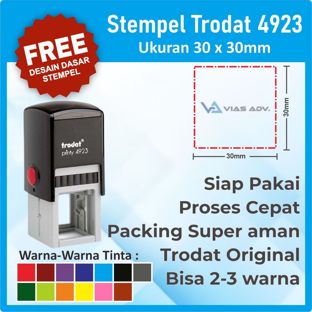 

Stempel Trodat Kotak 4923 (30x30mm) Stempel praktis Stempel Toko Stempel logo Stempel 2 warna