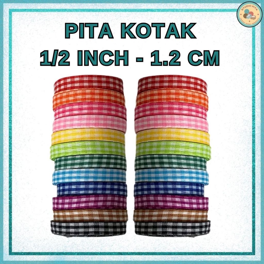 

Pita Kotak 1/2 inch (1.2 cm) Panjang 20 yard (18 mtr)