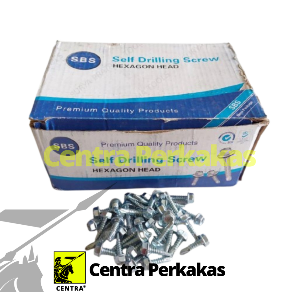 SBS Baut Rangka Baja Putih 10x16mm (Ecer) - Sekrup SDS Kanal C Baja Ringan Galvalum Tapping Screw