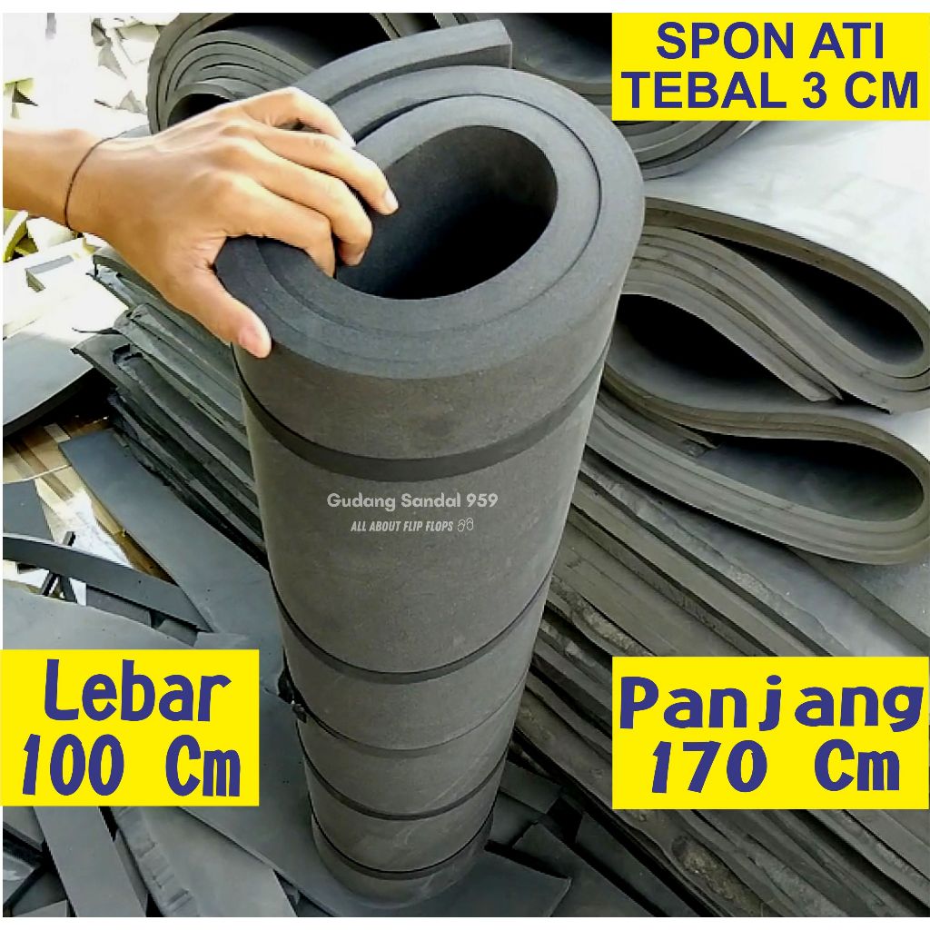 SPON ATI / BUSA ATI / SPON EVA TEBAL 3 CM WARNA HITAM UKURAN 100 CM X 170 CM
