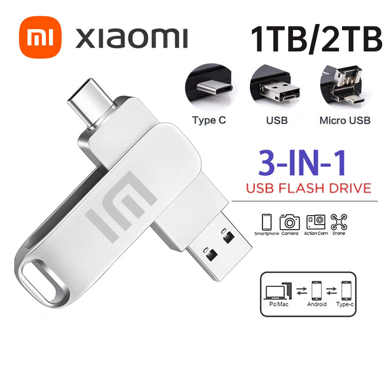 Xiaomi Original Flashdisk 1TB 2TB USB 3-in-1 OTG Flash Drive Type-c Storage Disk Data Drive Android 