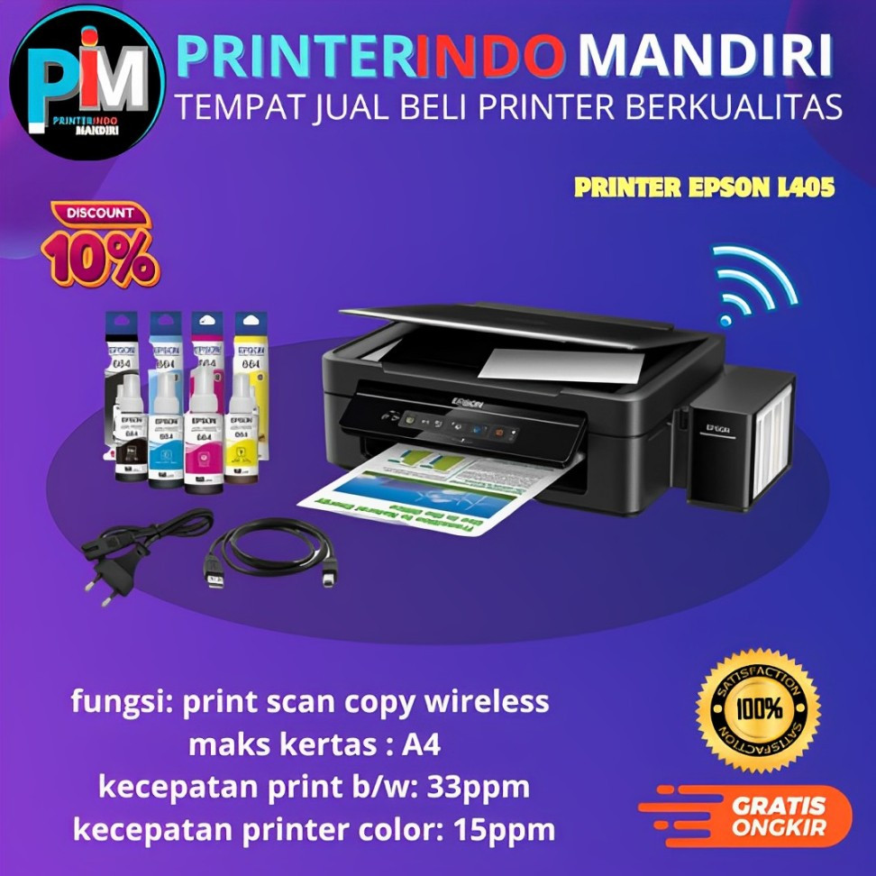 Printer Warna EPSON L405 - Print Scan Copy Dari HP printer l405 Multifungsi printer epson murah