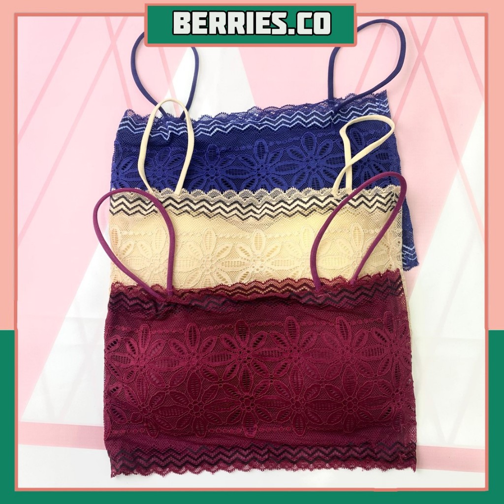 BRI*BR924 Bh Bra Renda Brukat Seamless Sport Bra BH Wanita Motif Bunga Brokat