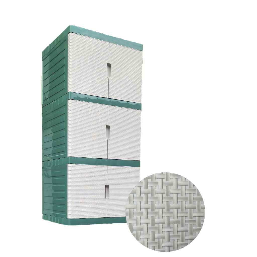 LEMARI PLASTIK MINI ARTHA PREMIUM / LEMARI ARTHA MINI SUSUN 3 - LEMARI PREMIUM PINTU PUTIH - HIJAU