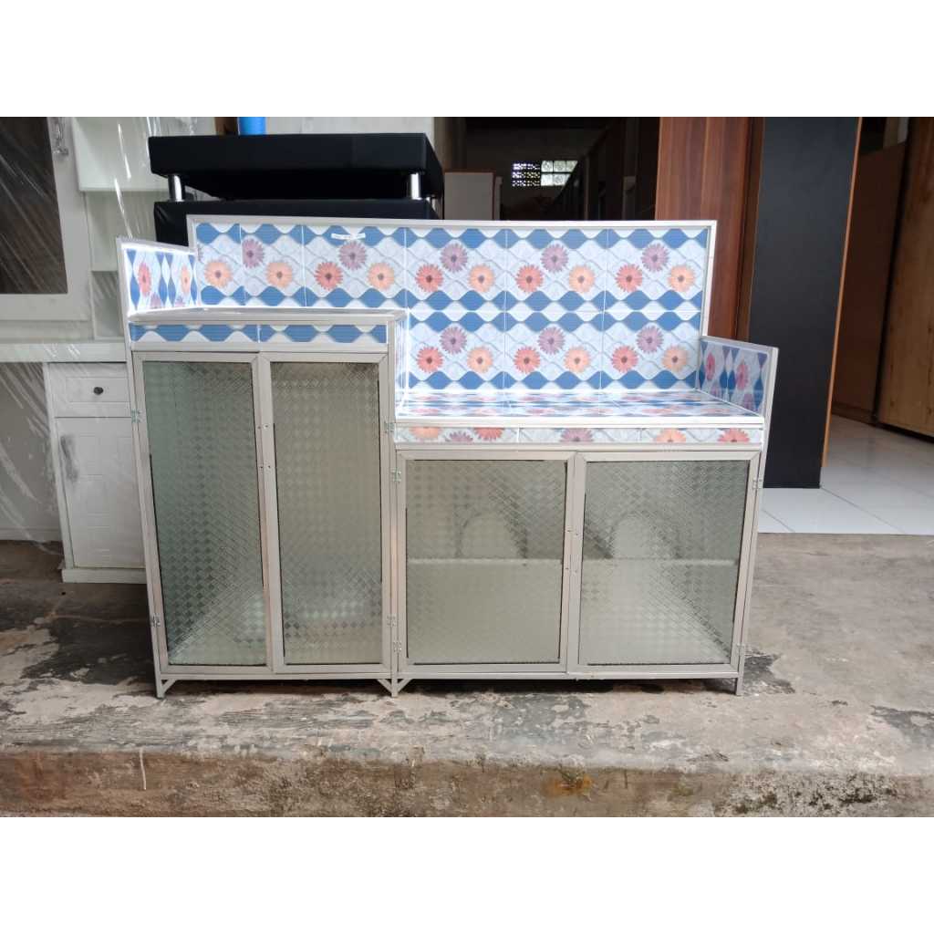 Rak Kompor 4 Pintu Wastafel Alumunium Bawah Keramik / Rak Meja Kompor Westafel Minimalis