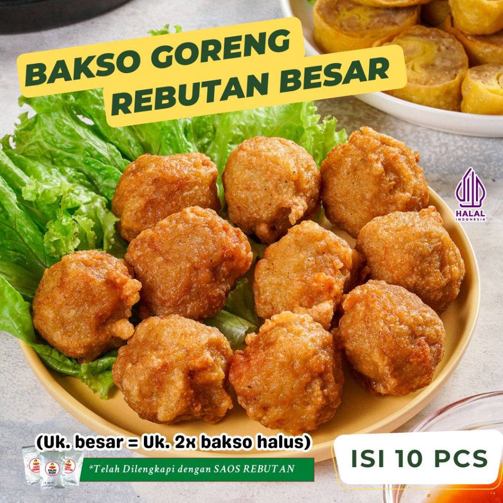 

Bakso Goreng Baso Goreng REBUTAN (Udang+Ayam) Ukuran Besar Premium Homemade