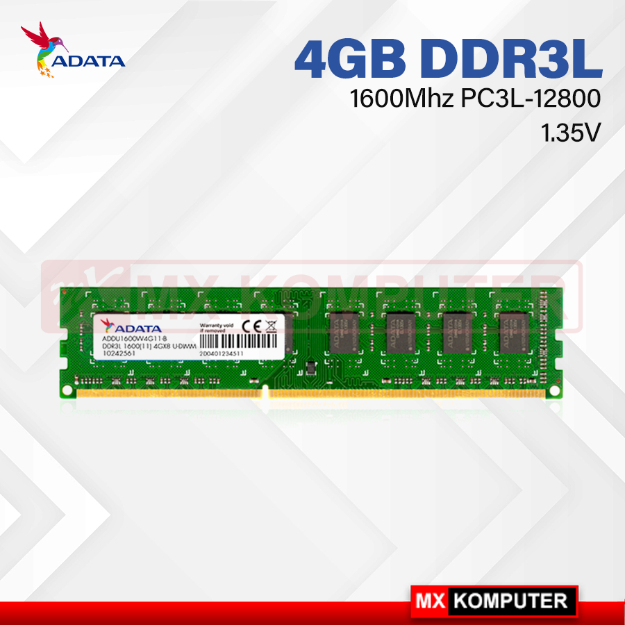 RAM PC Adata LONGDIMM DDR3L 4Gb PC3L 12800 1600Mhz 1.35v