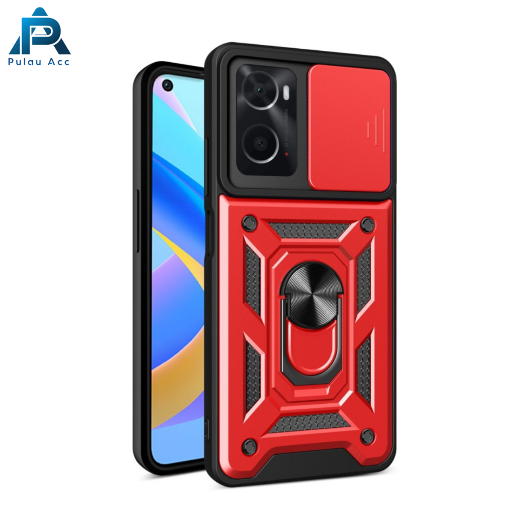 Hardcase OPPO A36 A76 A96 4G Slide Camera Premium Military Ring Magnetic Armor Kick Stand Protection