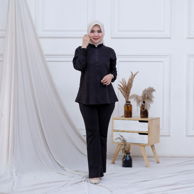 Fs_Savana tunik hitam polos rayon twill premium