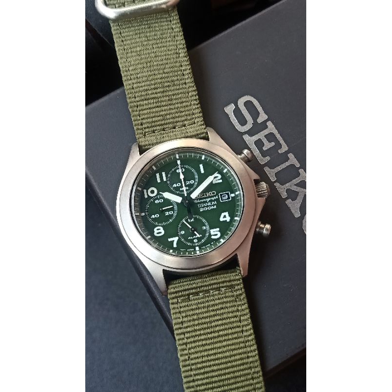 SEIKO CHRONOGRAPH TITANIUM MILITARY FIELD  7T62-0BZ0