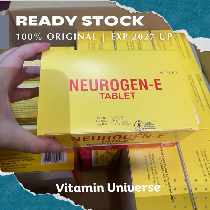 Neurogen E 100 tablets exp 2027 - READY STOCK SIAP KIRIM