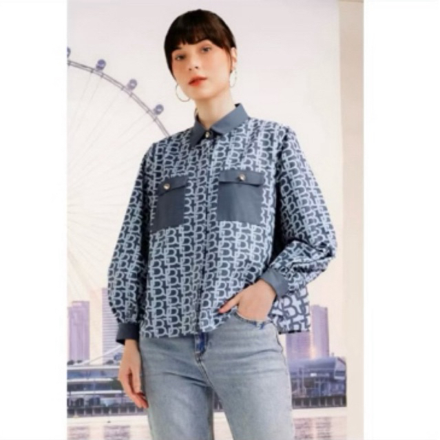 Monogram Benang Jarum BJ Monogram Blouse Atasan