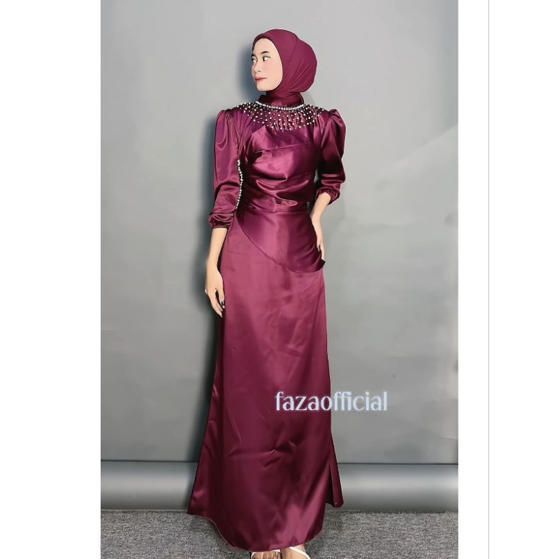 VINA Dress Burgundy | Drees kondangan Terlaris Termurah Warna Burgundy  | Gaun Viral Pesta Kondangan