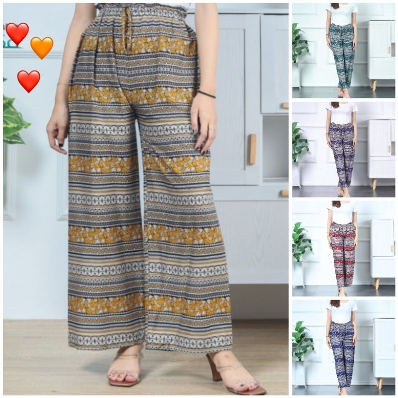 Celana Santai Wanita Kulot Batik Bahan Santung Rayon Oleh Oleh Jogja