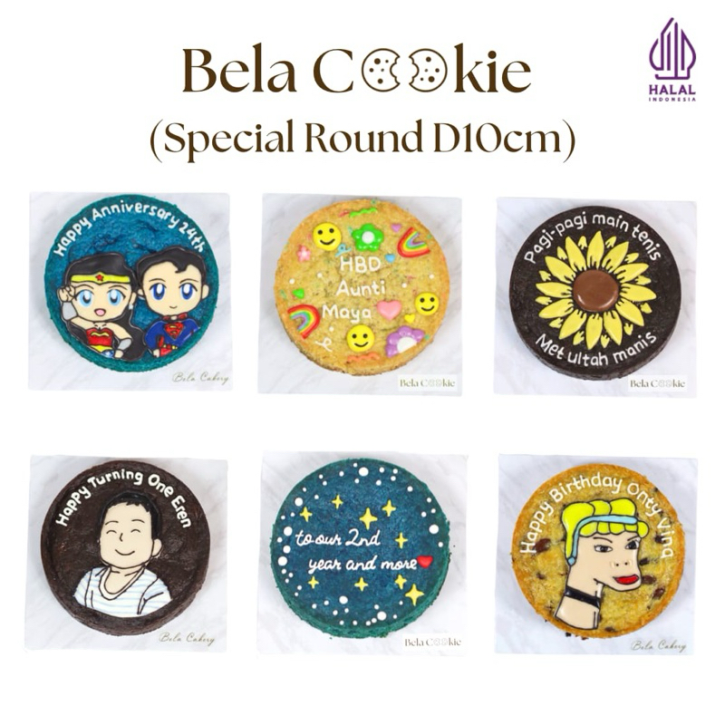 Special Medium Cookies D10cm by @belacookie.id / Simple Decor / Colourful / Custom Cookies / Cookie 