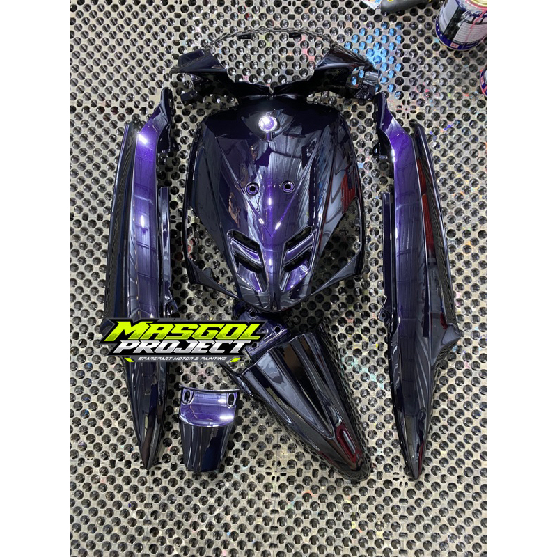 Full body halus Mio sporty hitam lembayung ungu