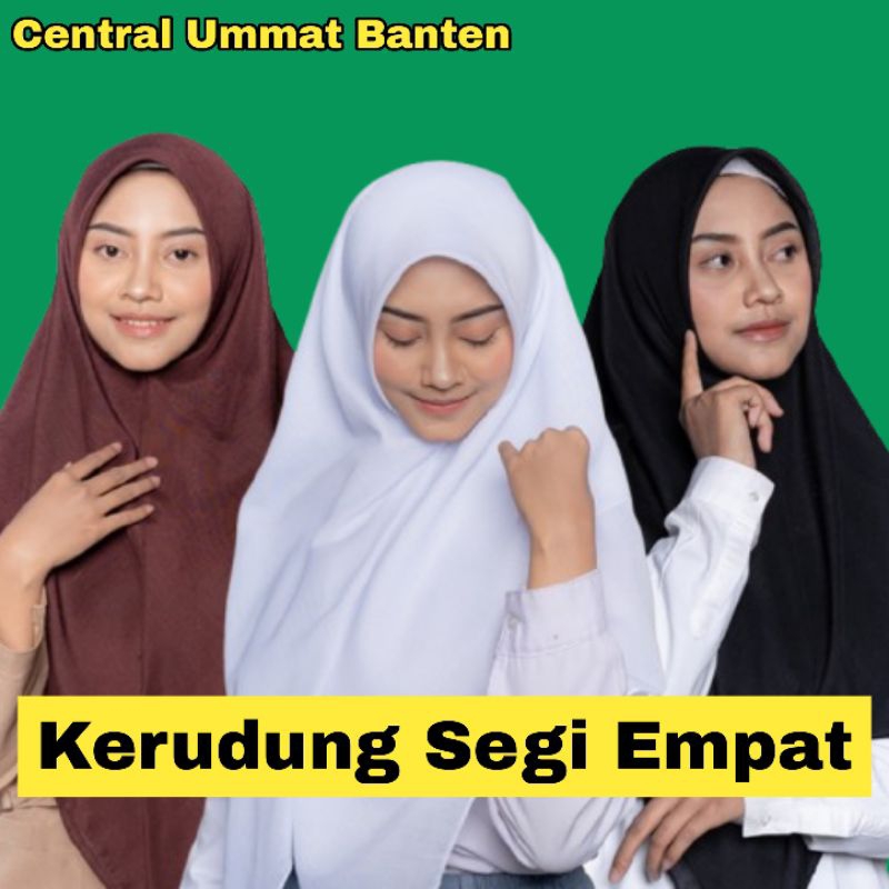 Kerudung Segi Empat Sekolah SMP / SMA Putih Hitam Navy Biru Dongker SMP / MTs Coklat Pramuka Penggal