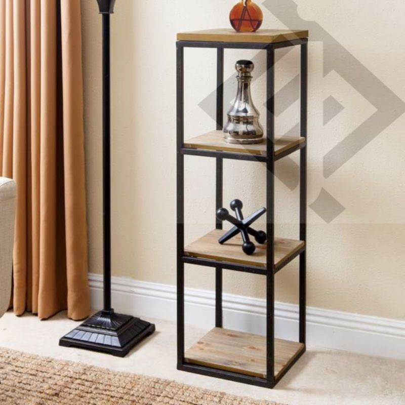 rak display hiasan rak meja sudut minimalis besi