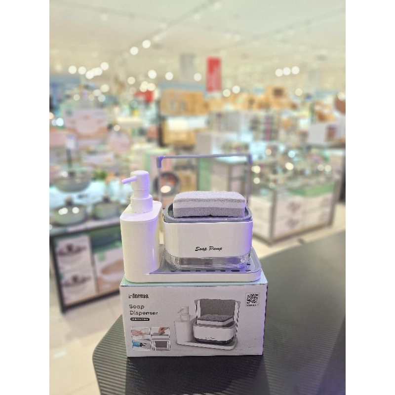 Informa Eri Tempat Alat Cuci piring dengan dispenser sabun putih/dispenser sabun cuci piring informa