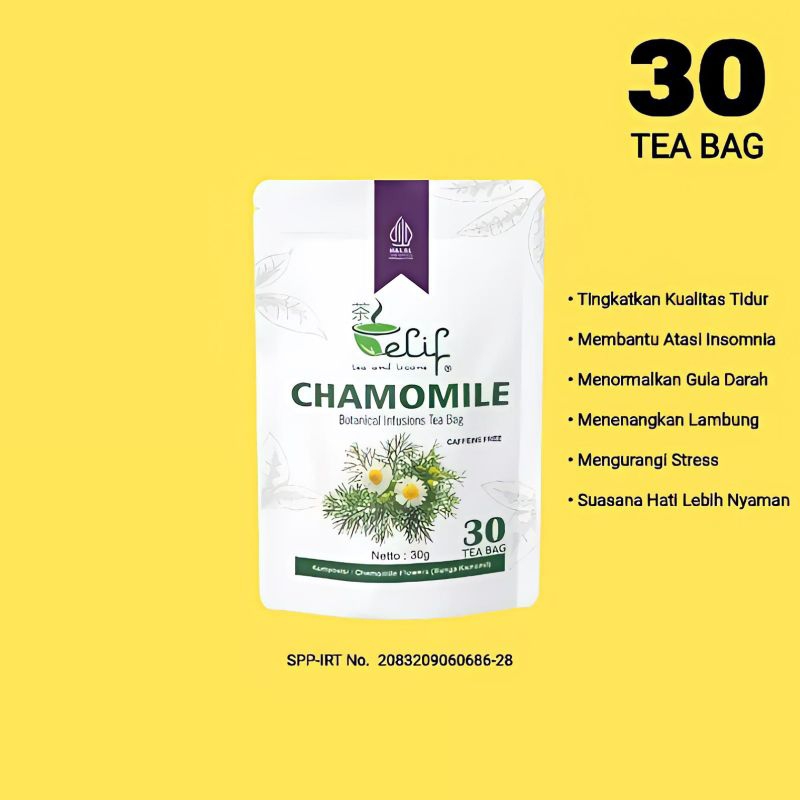 

Teh Tea Pure Chamomile 30 Bag Botanical Infusions Atasi Insomnia Relaksasi Antioksidan Tinggi