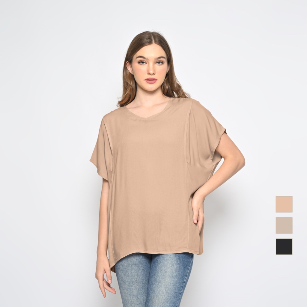 Basic Blouse - Baju Atasan Wanita Katun Rayon Ibu Hamil & Menyusui | Bumil & Busui Friendly
